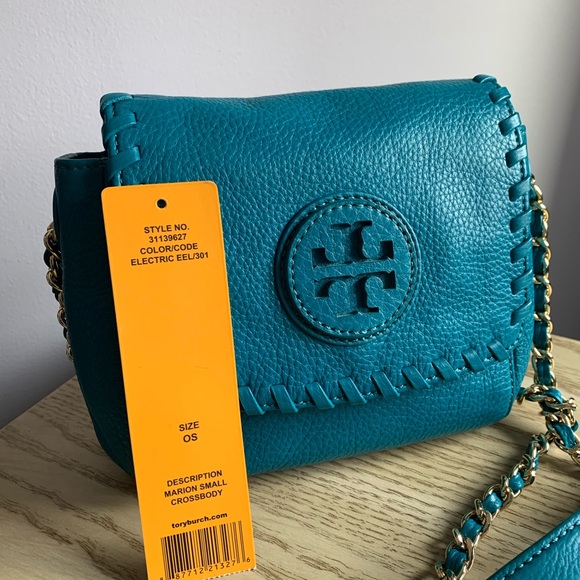 Authentic Tory Burch Teal crossbody bag - Picture 3 of 9